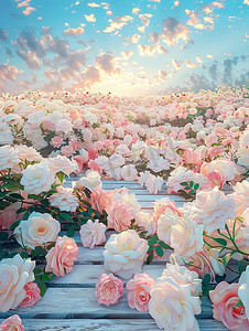 浪漫的粉色玫瑰花春天图片