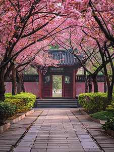 樱花背景图摄影照片_武汉东湖樱园