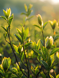 春天的嫩茶芽