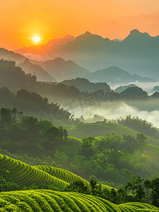 江西旅游摄影照片_武功山日出自然美