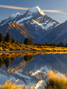 马路背景摄影照片_新西兰库克山风景图片
