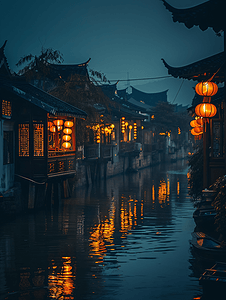 美丽的锦里夜景