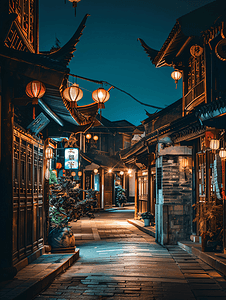 西塘夜景传统建筑