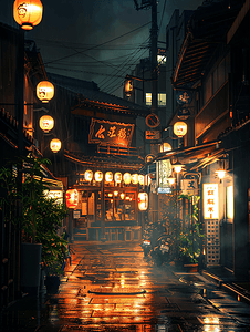 城市日本摄影照片_日本街道夜景居酒屋