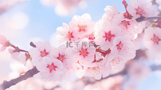 樱花朵背景图片_樱花季春季旅游唯美梦幻樱花背景