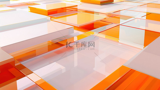 橙白色背景图片_多个拼接方形方块橙白色设计