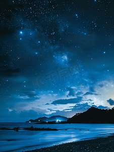 梦幻夜景背景摄影照片_东极岛的星空