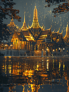 古代建筑建筑摄影照片_泰国曼谷大皇宫建筑群