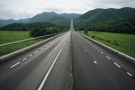 草地公路车道高清图片1