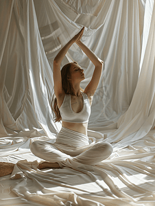 女神节巾帼摄影照片_瑜伽女性女神