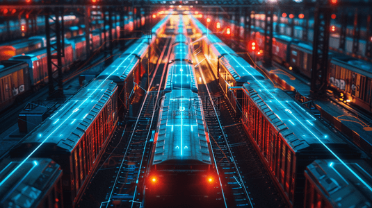 火车轨道背景背景图片_彩色灯光火车列车轨道的背景3