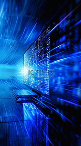 蓝色科技数码抽象科技信息背景18