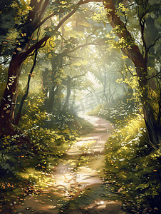 神秘森林里的路
