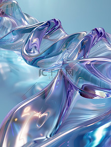 浅蓝色流动玻璃材料图片