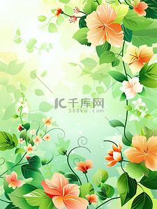 鲜花框架背景图片_春季花朵鲜花框架背景