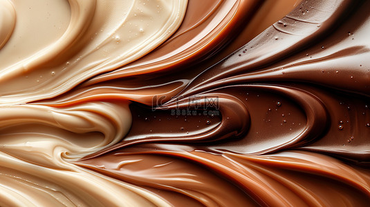 流动巧克力素材背景图片_巧克力波浪状液体素材