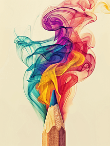 教育设计铅笔彩色波浪形创意