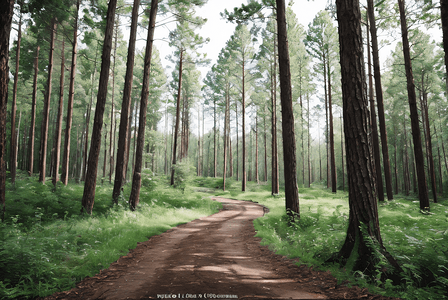 春季树林森林摄影配图8