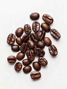 咖啡咖啡豆创意摆拍白底