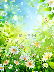 春季花朵鲜花框架背景