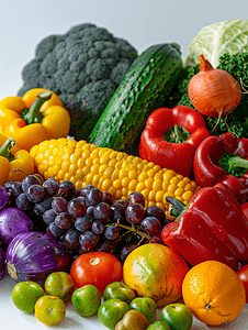 新鲜蔬果摄影照片_色彩丰富的蔬菜水果