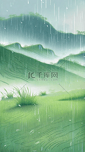 西方园林背景图片_春天清明节雨水雨中园林背景