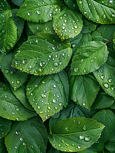 脉络叶子摄影照片_雨后清新树叶水滴纹理特写背景