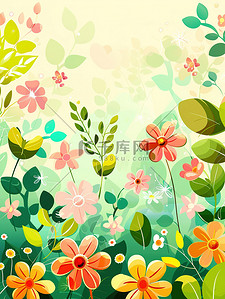 春季花朵鲜花框架设计图