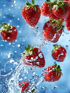 落入水中的草莓