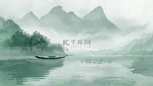 水墨清明节国风清明节山水背景16