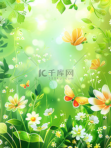 鲜花框架背景图片_春季花朵鲜花框架素材