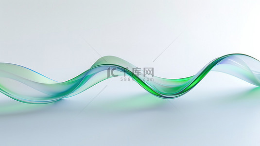 弧线背景图片_弧线渐变绿色飘带玻璃设计图