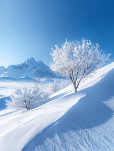 新疆天山雪山冬季雪景