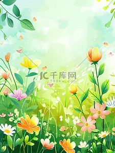 春季花朵鲜花框架背景图片