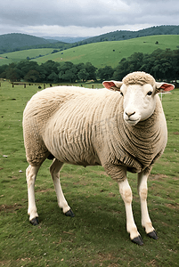 草坪上的绵羊摄影图片6