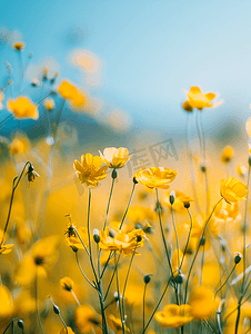 油菜花田户外