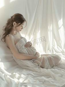 孕期摄影照片_孕妇生病孕期