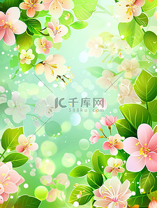 春季花朵鲜花框架背景素材