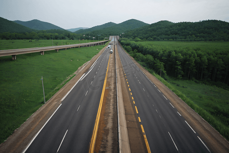 草地公路车道高清图片7