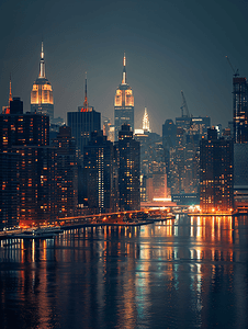 黄昏时刻的曼哈顿