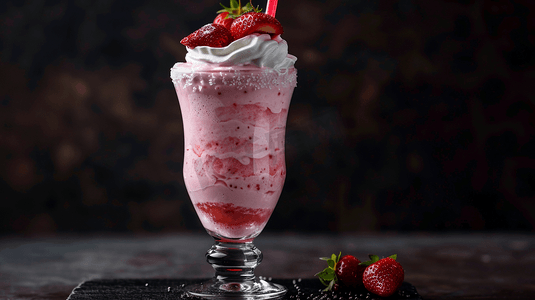 美味的草莓奶昔摄影3