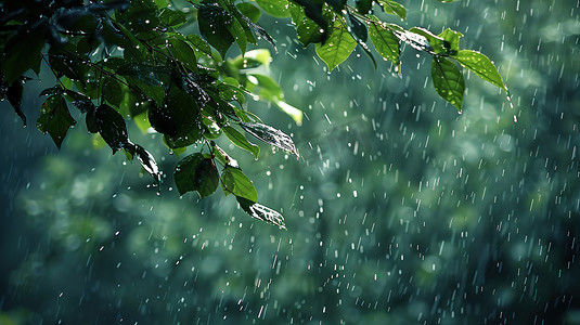 雨季下雨户外森林的摄影7摄影照片
