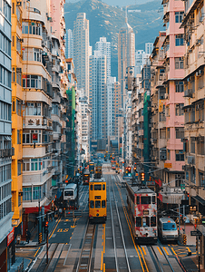 热闹摄影照片_香港街景市中心