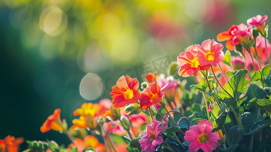 彩色艳丽花朵立体描绘摄影照片真实