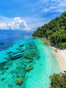 沙巴州摄影照片_夏天马来西亚兰卡央岛