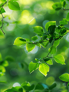 绿植清新背景摄影照片_大自然绿色树叶