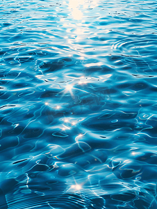 蓝色水波水纹摄影照片_水波纹背景夏季