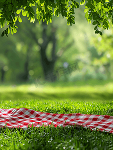 休闲背景摄影照片_户外绿草地上野餐