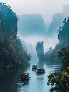 山水旅游背景摄影照片_武夷山水旅游