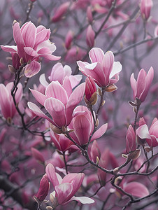 玉兰花ai摄影照片_摄影图玉兰花春天紫红色照片写实